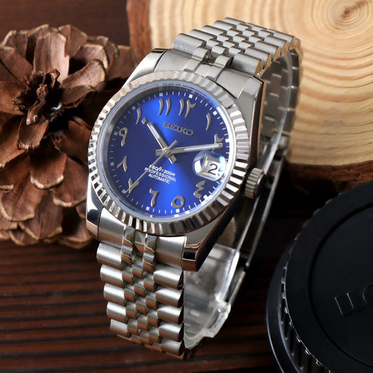 SeikoMod Datejust Arabic Blue