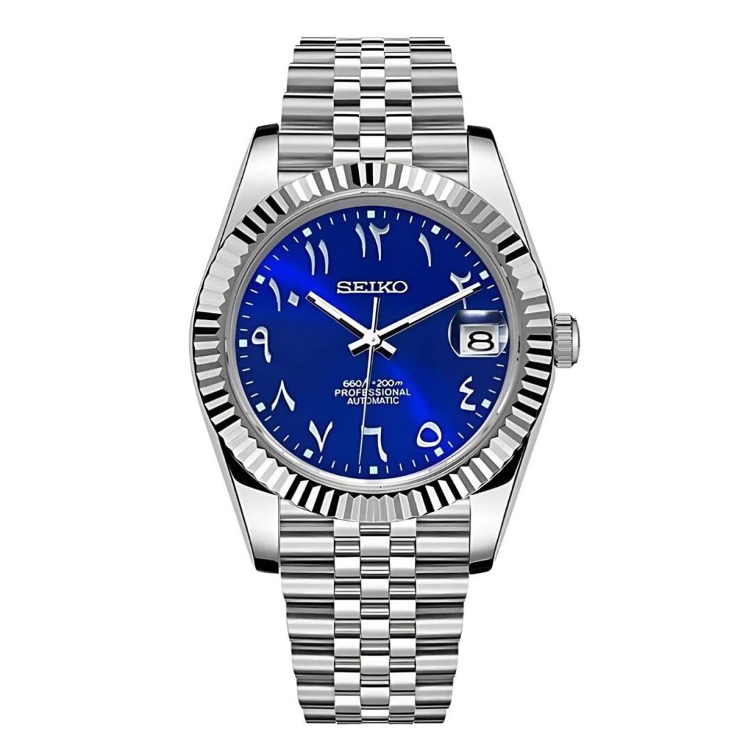SeikoMod Datejust Arabic Blue
