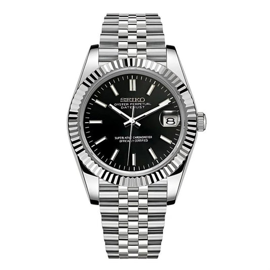 SeikoMod Datejust Sliver Black