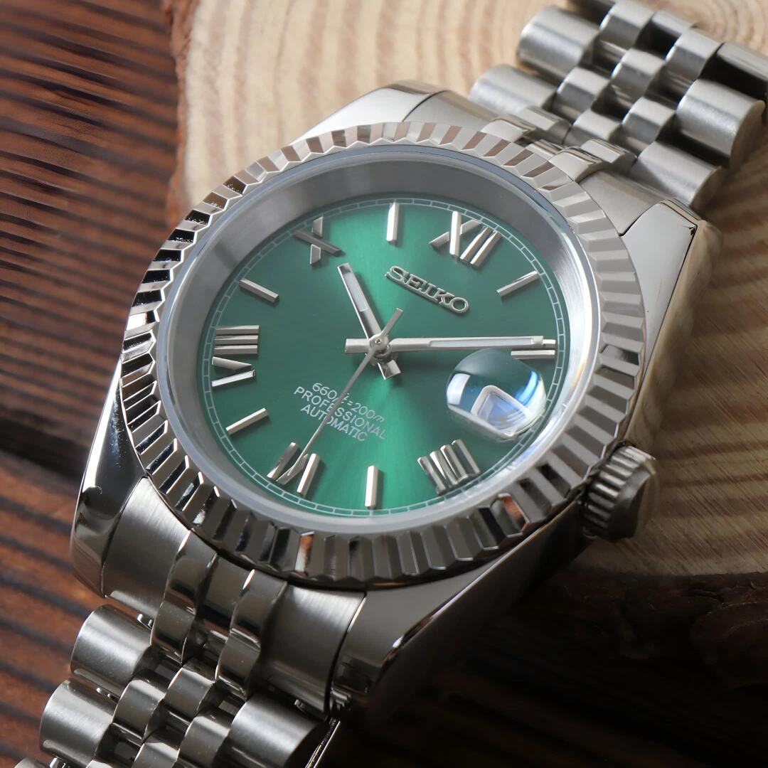 SeikoMod Datejust Sliver Green