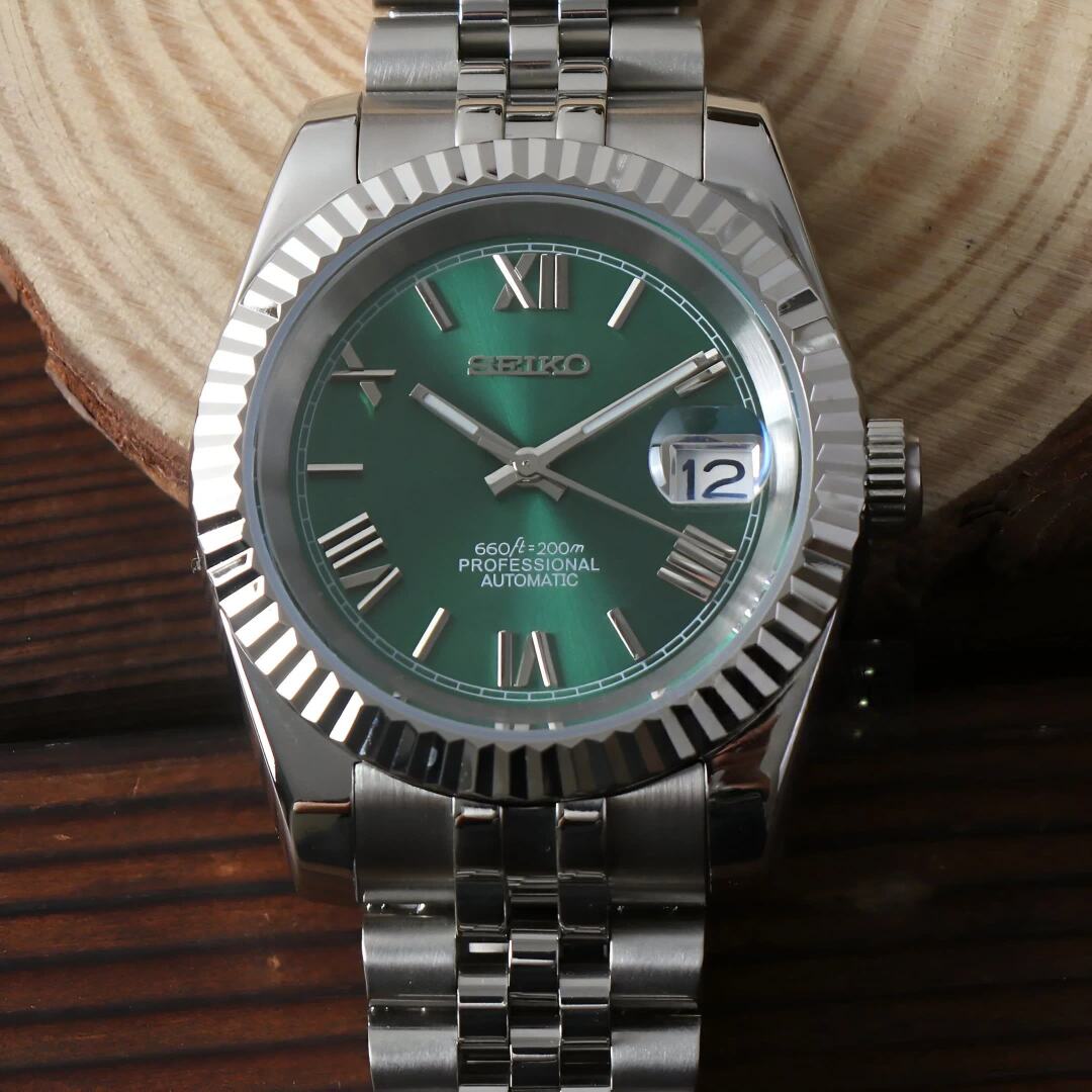 SeikoMod Datejust Sliver Green