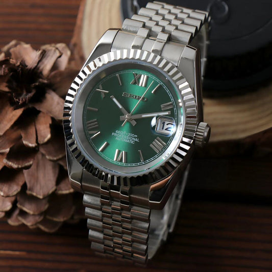 SeikoMod Datejust Sliver Green
