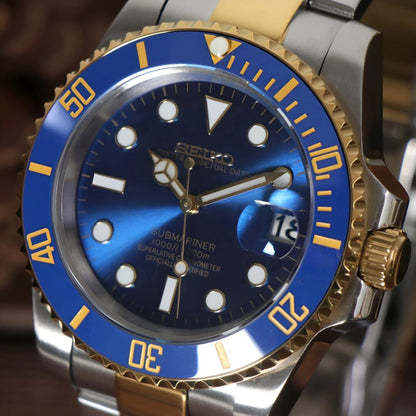 SeikoMod Submariner Twotone Blue