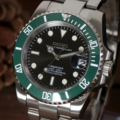 SeikoMod Submariner Blue Green