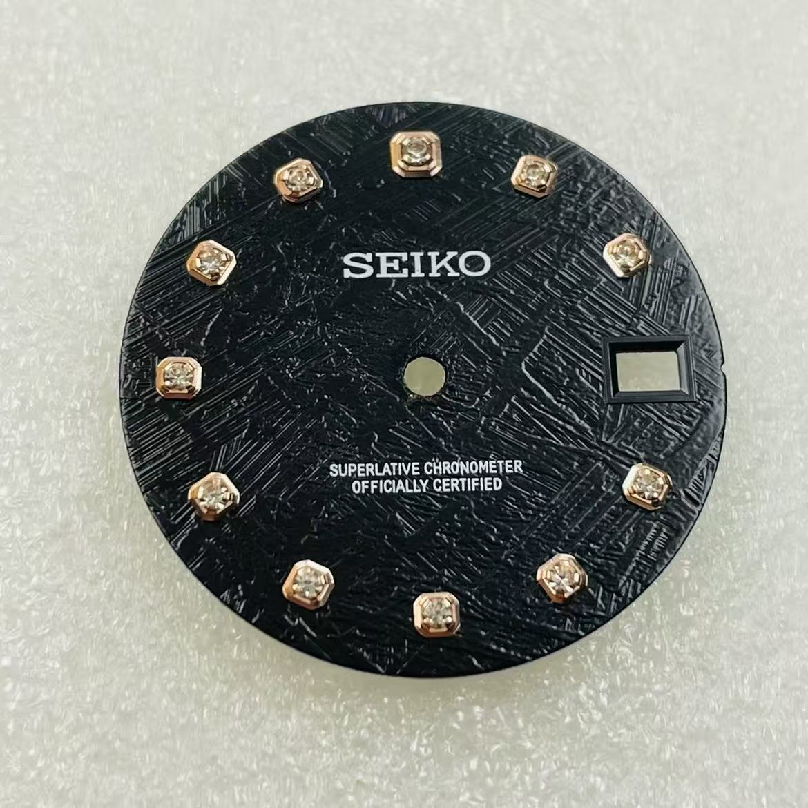 Custom SeikoDial Meteorite patterned diamond
