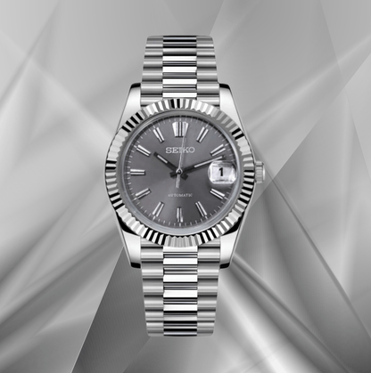 SeikoMod Datejust Sunburst Grey (President)