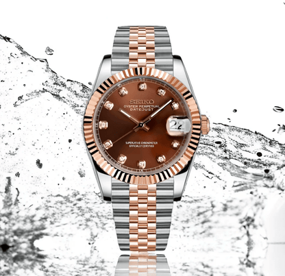 SeikoMod Datejust Twotone Crystal Champagne