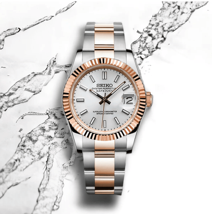 SeikoMod Datejust Twotone White
