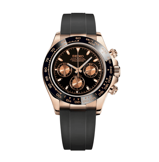 SeikoMod Daytona Rose Gold - Black