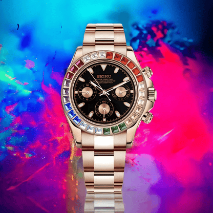 SeikoMod Daytona Rose Gold - Rainbow