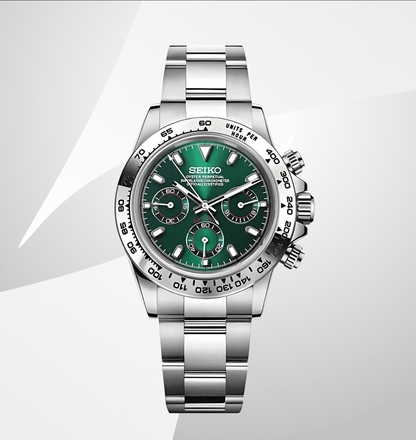SeikoMod Daytona Silver Green