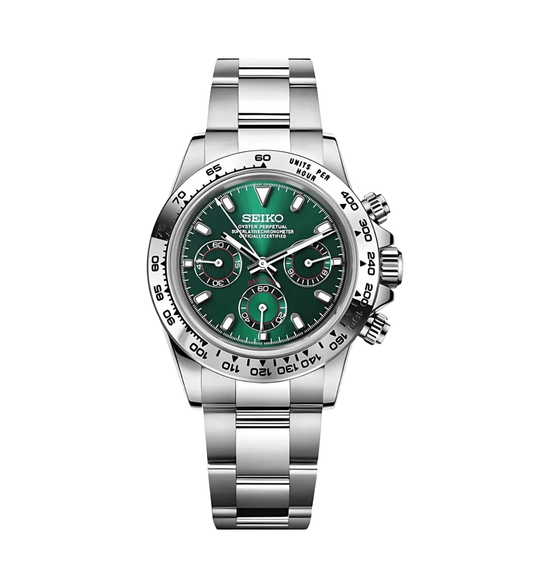 SeikoMod Daytona Silver Green