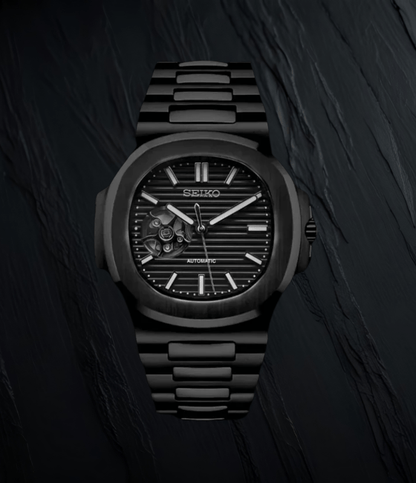 SeikoMod Nautilus All Black (Open Heart)