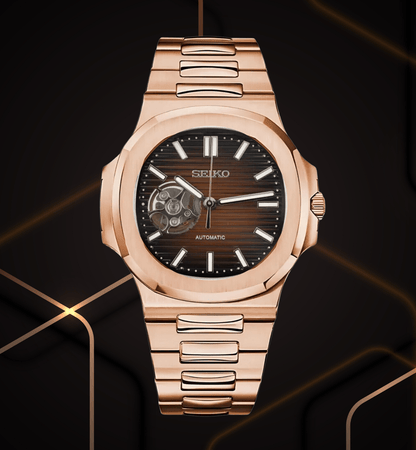SeikoMod Nautilus (Open Heart) Rose Gold