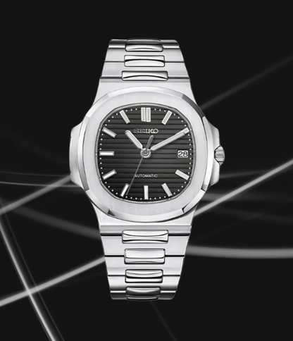 SeikoMod Nautilus Silver Black