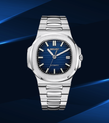 SeikoMod Nautilus Silver Blue