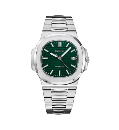 SeikoMod Nautilus Silver Green