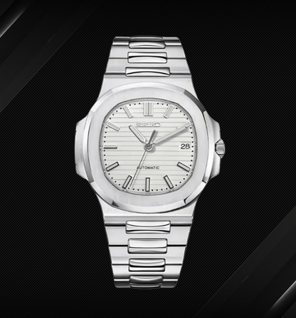 SeikoMod Nautilus Silver White