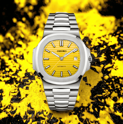 SeikoMod Nautilus Silver Yellow