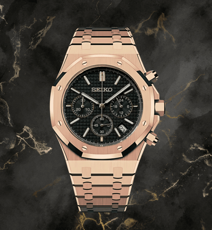 SeikoMod Royal Oak Chronograph Rose Gold