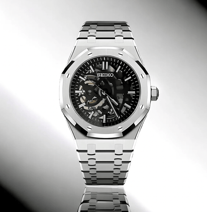 SeikoMod Royal Oak Skeleton Silver