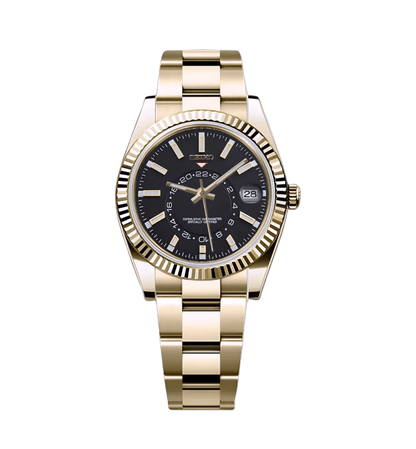 SeikoMod Sky-Dweller Gold Black Classic