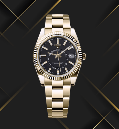 SeikoMod Sky-Dweller Gold Black Classic