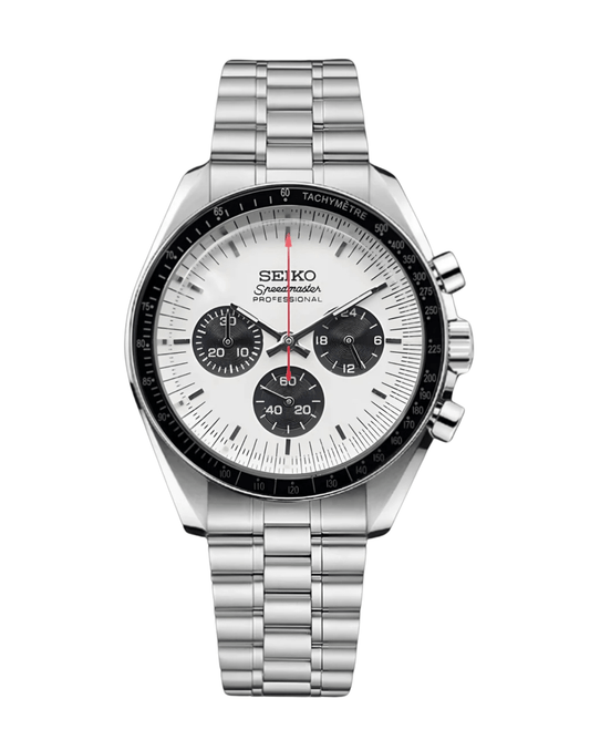 SeikoMod Speedmaster Moonwatch White - Orange