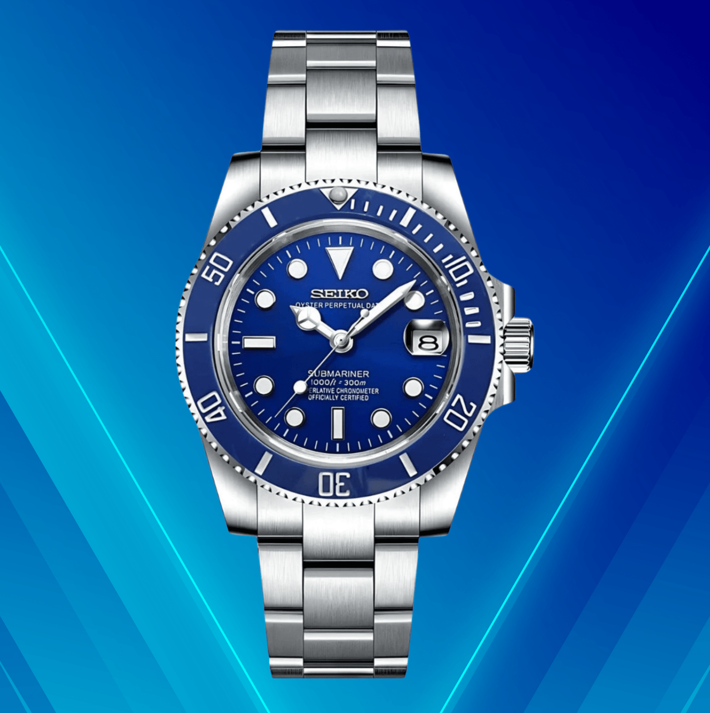 SeikoMod Submariner Blue