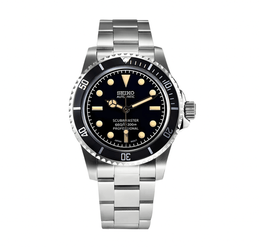 SeikoMod Submariner Vintage Black